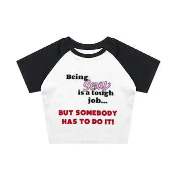 Y2k Летняя футболка с гранжевой строчкой 90-х, женская повседневная уличная одежда в стиле панк с винтажным рисунком, топ с вырезом, готическая детская футболка 13