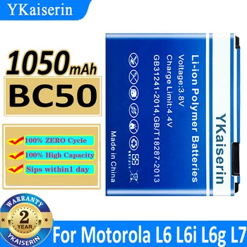 YKaiserin 1050 мАч BC50 BC 50 Аккумулятор Для Motorola Moto RIZR L6 L6i L6g L7 L7C K1 K2 R1 Z1 Z3 ROKR Z6m SLVR E8 L2 Аккумулятор