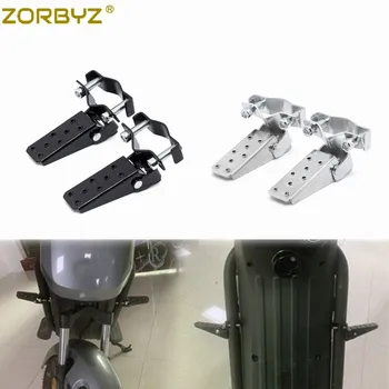 ZORBYZ Универсальный Мотоцикл Металлический 25-28 мм Черный/Серебристый Складной Подножка Для Ног Пассажира Задняя Педаль Подставка Для Ног Yamaha Honda Suzuki 11