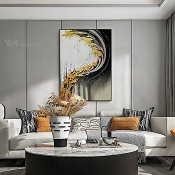 Абстрактный настенный художественный плакат ручной работы, Акриловая картина маслом на холсте, текстура, Морская волна, декоративная картина для гостиной, веранды отеля 2