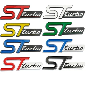 Автомобильный 3D металлический значок ST Turbo, эмблема, наклейки для укладки Ford Focus Fiesta Mondeo Escort Falcon Flex S-MAX Kuga Mustang 14