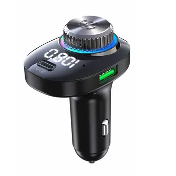 Автомобильный Bluetooth FM-Передатчик С 7-Цветной RGB Светодиодной Подсветкой, Комплект Беспроводного Приемника Громкой Связи В Автомобиле С Разъемом для Микрофона