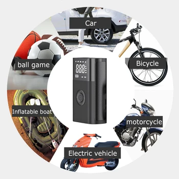 Автомобильный Воздушный Компрессор Type-C, Заряжающий Электронный Надувной Насос со Светодиодной Подсветкой, Цифровой Шинный Насос для Автомобиля, Мотоцикла, Велосипеда 11