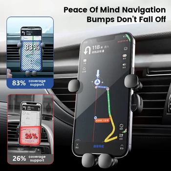 Автомобильный держатель для телефона Gravity, крепление на вентиляционном отверстии, подставка для мобильного телефона в автомобиле, поддержка GPS для iPhone 14 13 12 Pro, Xiaomi Samsung 12