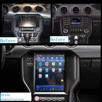 Автомобильный мультимедийный плеер Android 12 для Ford Mustang 2015 2016 2017 Автомагнитола Tesla Style Auto Stereo Head Unit с камерой 360 TS10