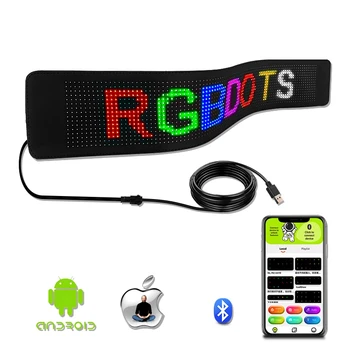 Автомобильный светодиодный дисплей, вывеска, светодиодный софт-экран, RGB, Складная программируемая приложением Bluetooth Доска объявлений для рекламного освещения заднего стекла автомобиля 7