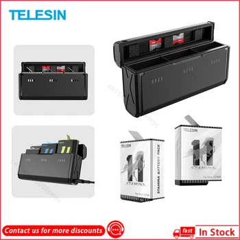 Аккумулятор TELESIN Endurence Для GoPro Hero 11 10 9 Аккумулятор емкостью 1750 мАч 3 Слота TF-карты Для Хранения Зарядного Устройства Для GoPro 9 10 11 15
