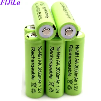 Аккумуляторные батареи AA 1.2V 3000mAh NiMH 1.2V Green Battery Садовая Солнечная лампа СВЕТОДИОДНЫЙ фонарик 5