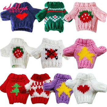 Аксессуары для куклы Adollya BJD, свитер, одежда для куклы 16 см, белый, красный, зеленый, одежда в рождественском стиле, подходит для кукол 1/12 16