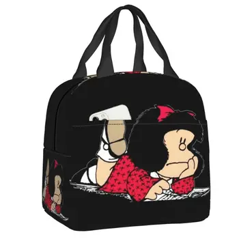 Аргентинский мультфильм Quino Comic Портативный Кулер Термос для ланча для школьников Mafalda Изолированные сумки для ланча для женщин 2