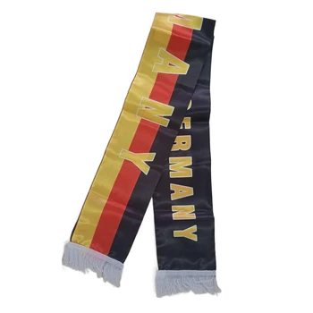 Атласный футбольный шарф с двусторонней печатью страны Флаг футбольных фанатов Германия Шарф 5
