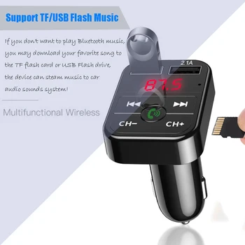 Аудиомузыкальный плеер FM-передатчик Bluetooth Handsfree MP3 Двойной USB-радиомодулятор Автомобильный комплект Зарядное устройство 2.1A 11