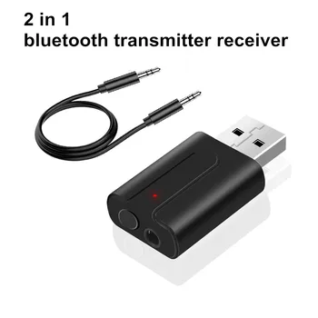Аудиопередатчик приемник Bluetooth 5.0 3,5 мм Разъем AUX USB приемник стереомузыкальный мини адаптер Bluetooth для наушников телевизора планшета 11