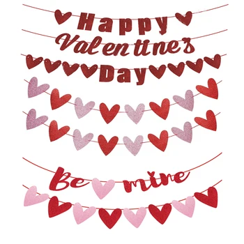 Баннер Happy Valentine's Day Love Heart 2022 С Предложением Вечеринки в честь Дня Святого Валентина Мистер и Миссис Лав Прополка Декора Для Свадеб