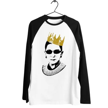 Бейсбольная футболка унисекс с черной отделкой, футболка с длинным рукавом Notorious RBG Ruth Bader Ginsburg, Икона феминизма, футболка с феминистским принтом 14