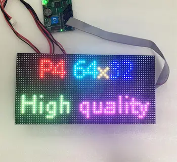 Бесплатная доставка 64x32 rgb светодиодная матрица p4 с шагом 4 мм módulo led для полноцветной цифровой программируемой светодиодной вывески 14