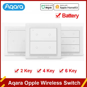 Беспроводной Переключатель Сцены Aqara Opple с Двумя Четырьмя Шестью Кнопками ZigBee 3.0 Smart Remote Control Light для Xiaomi Mihome Homekit APP