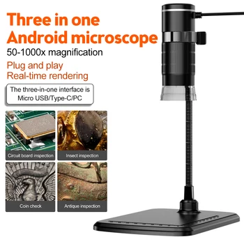 Беспроводной Цифровой Микроскоп 3 в 1 Ручной USB HD Инспекционная Камера 50x-1000x Увеличения с Гибкой Подставкой Для iPhone iPad 5