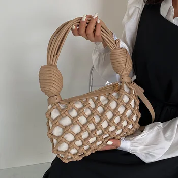 Брендовая женская сумка через плечо, высококачественная сумка через плечо, модные тканые кошельки и сумки, дизайнерская сумка-мессенджер, симпатичный ранец 17