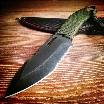 Веревочный нож из нержавеющей стали, Уличный Охотничий нож, Нож для выживания в джунглях, острое и прочное лезвие, Инструмент для кемпинга