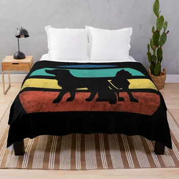 Винтажное Ретро-Одеяло Sunset Dog And Cat, Подарок Для Кошек, Владельцев И Любителей Собак Мягкого Полинезийского Дизайна Для Путешествий