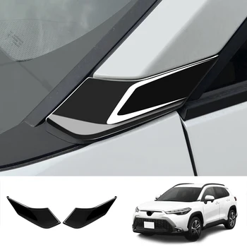 Внешний глянцевый черный чехол для передней панели бокового стекла a-образной стойки для Toyota Corolla Cross 2021 2022 5