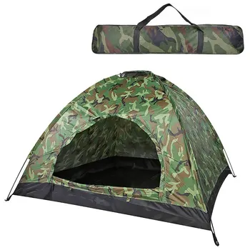 Водонепроницаемая палатка для кемпинга Сверхлегкая однослойная палатка для 2 человек Портативные Уличные палатки для кемпинга Для охоты пеших прогулок путешествий 15