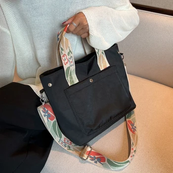 Водонепроницаемые женские сумки через плечо, женская сумка-тоут, холщовые сумки с цветочным ремешком, повседневные модные сумки-ведра, Женская сумка через плечо 7