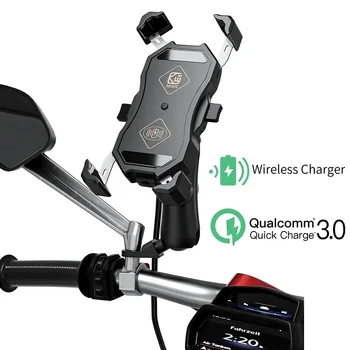 Водонепроницаемый держатель для телефона мотоцикла, 15 Вт Qi, беспроводное зарядное устройство, подставка QC3.0, USB-зарядка для Moto, поддержка держателя мобильного телефона для мотоцикла 17