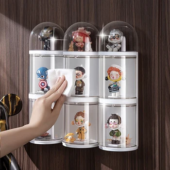 Вращающийся Ttransparent Настенный шкаф, Акриловая Шторная коробка, Подвесная подставка для хранения кукол