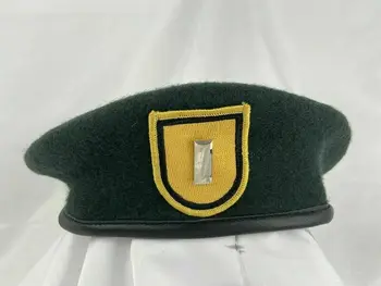 ВСЕ РАЗМЕРЫ, 1-я группа специального назначения армии США, черно-зеленый берет, звание первого лейтенанта, серебряный значок, Военная шляпа, реконструкция 12
