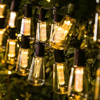 Высокие яркие Солнечные Струнные Фонари, 20 ФУТОВ (8 м), 20 Небьющихся ламп, Водонепроницаемый сад S14 LED Solar LED Fairy Lights Outdoor. 2