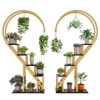 высококачественная современная креативная декоративная стойка для цветочных горшков в форме сердца, деревянная вертикальная подставка для растений для гостиной 5