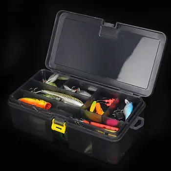 Двухслойный ящик для хранения инструментов с несколькими отделениями, Многофункциональный Для организации рыболовных приманок, крючков, прочного пластика 4