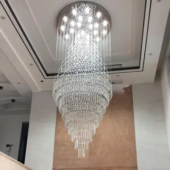 двухуровневая хрустальная люстра Вилла гостиная лестница декоративное освещение можно настроить 110v220v 12
