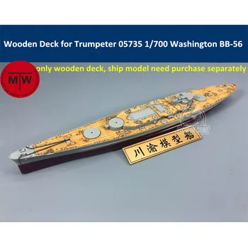 Деревянная дека в масштабе 1/700 для комплектов моделей кораблей Trumpeter 05735 USS Washington BB-56 11
