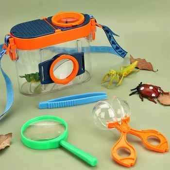 Детская игрушка для исследования природы на открытом воздухе, Набор Приключенческих игрушек, Сетка для ловли насекомых, Стрекоз, бабочек, Походный инструмент для детских подарков 17