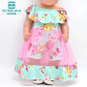 Детская одежда для куклы 43-45 см, аксессуары для американских кукол и кукол для новорожденных, платье на бретельках, платье принцессы 6