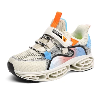 Детская повседневная баскетбольная обувь, кроссовки для мальчиков, сетчатые дышащие детские кроссовки, удобная обувь для тренировок 16
