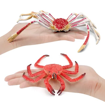 Детская познавательная игрушка, имитирующая модель морского животного, статичный твердый краб-паук, Камчатский краб, пластиковые украшения из крабов