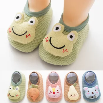 Детские противоскользящие носки, теплые тапочки для новорожденных, детская кроватка, детская обувь для мальчиков и девочек, милые детские тапочки 7