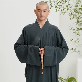 Длинные одеяния, одежда буддийского монаха, традиционная китайская буддийская одежда, женская одежда, мужские костюмы, халат для медитации Хайцин 11