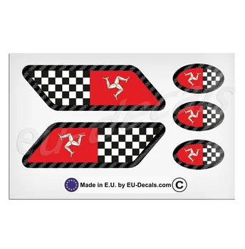 Для 5-кратных флагов острова Мэн, ламинированных карбоновыми наклейками Honda kawasaki 16