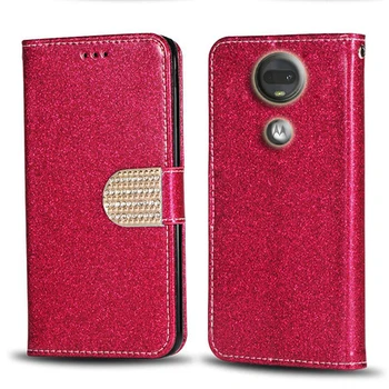 Для Motorola Moto G7 Кожаный бумажник с бриллиантами, Кожаный чехол Для Motorola Moto G7 Plus, чехол для телефона 17