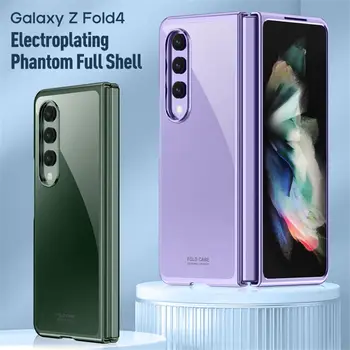 Для Samsung Galaxy Z Fold 4 Чехол Fold4 с роскошным гальваническим покрытием, прозрачный, красочный, складной, противоударная защита, твердая задняя крышка