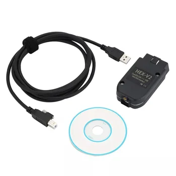 Для VAG COM 22.3 OBD2 Сканер HEX V2 USB для Golf A6 Skoda Seat Неограниченное количество VINs ATMEGA162 + 16V8 + FT232RQ 10