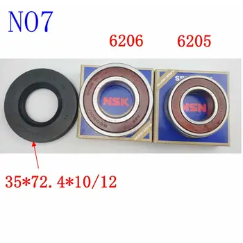 для барабанной стиральной машины Bosch Гидрозатвор (35*72.4*10/12) + подшипники 2 шт (6206 6205) Детали сальникового кольца 6