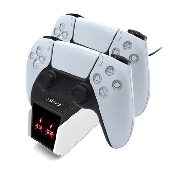 Для Контроллера PS5 Двойная Зарядная Док-Станция Подставка Светодиодный Дисплей Адаптер Для PlayStation 5 Быстрое Зарядное Устройство Аксессуары Для Геймпада 11