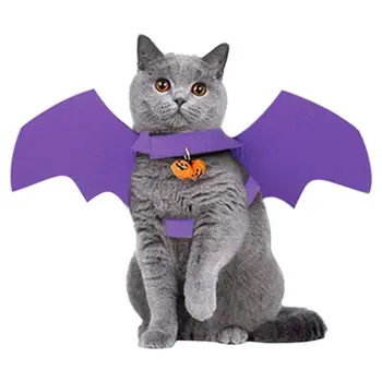 Домашняя собака, кошка, крылья летучей мыши, костюм летучей мыши, кошка, Хэллоуин, Летучая мышь, Щенячьи наряды, украшение для вечеринки на Хэллоуин, Кошка, одевающаяся Косплей 5