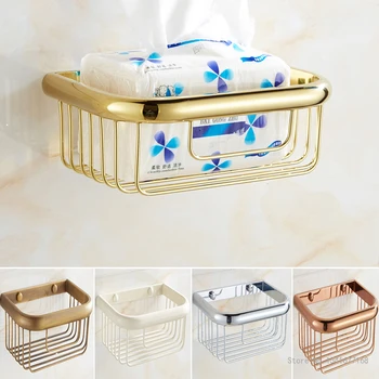 Европейская антикварная медная золотая корзина для бумажных полотенец креативная коробка для салфеток для ванной комнаты медный стеллаж для ванной комнаты аксессуары для ванной комнаты 1